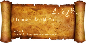 Lichner Ödön névjegykártya